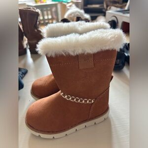 OshKosh B'gosh Brown Kids Boots with White Trim